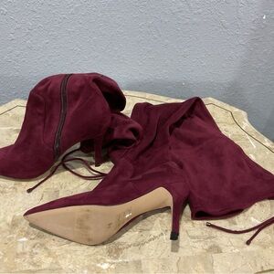 Aldo Deep Red Heeled Boots